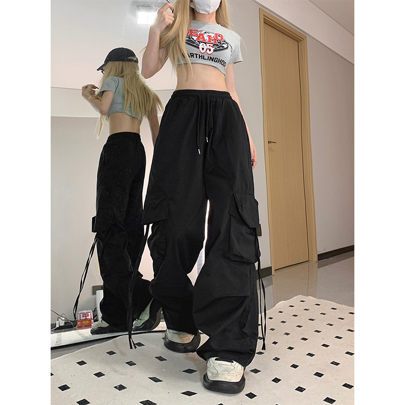 Y2K Cargo Pants Naiste Tänavarõivad Suured laia säärega dressipüksid Harajuku Suured Taskud Joggers Bf Kõrge vöökohaga kottis spordipüksid