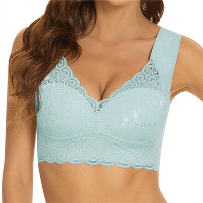 Varrat nélküli női melltartók Szexi fehérnemű vezeték nélküli felsők Push Up melltartó nyári fehérnemű Deep V Back Bralette női intimek