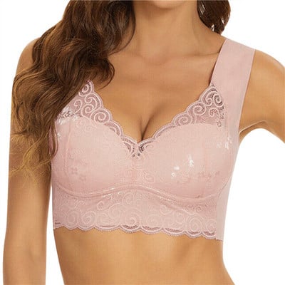 Varrat nélküli női melltartók Szexi fehérnemű vezeték nélküli felsők Push Up melltartó nyári fehérnemű Deep V Back Bralette női intimek