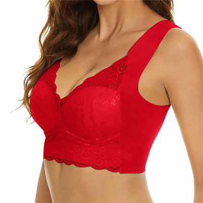 Varrat nélküli női melltartók Szexi fehérnemű vezeték nélküli felsők Push Up melltartó nyári fehérnemű Deep V Back Bralette női intimek