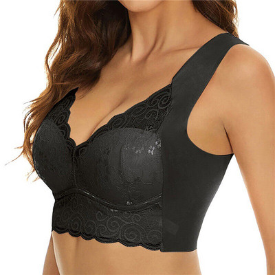 Varrat nélküli női melltartók Szexi fehérnemű vezeték nélküli felsők Push Up melltartó nyári fehérnemű Deep V Back Bralette női intimek