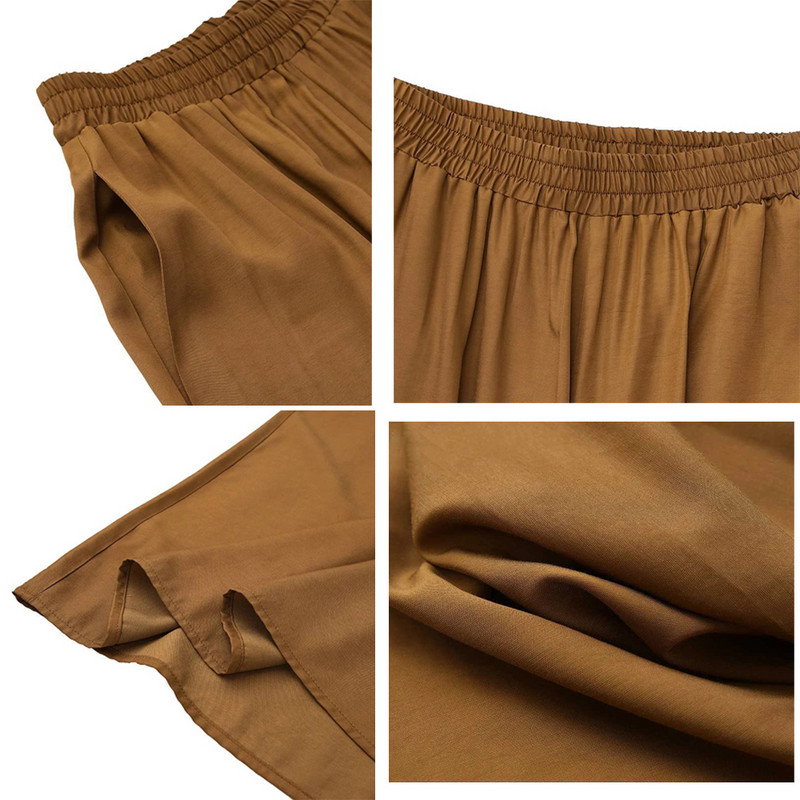 Kevadsuvised naiste suures suuruses laia säärega püksid, puuvillane linane retro, minimalistlik, keskmise tõusuga elastne eesriide sirge sääre püksid