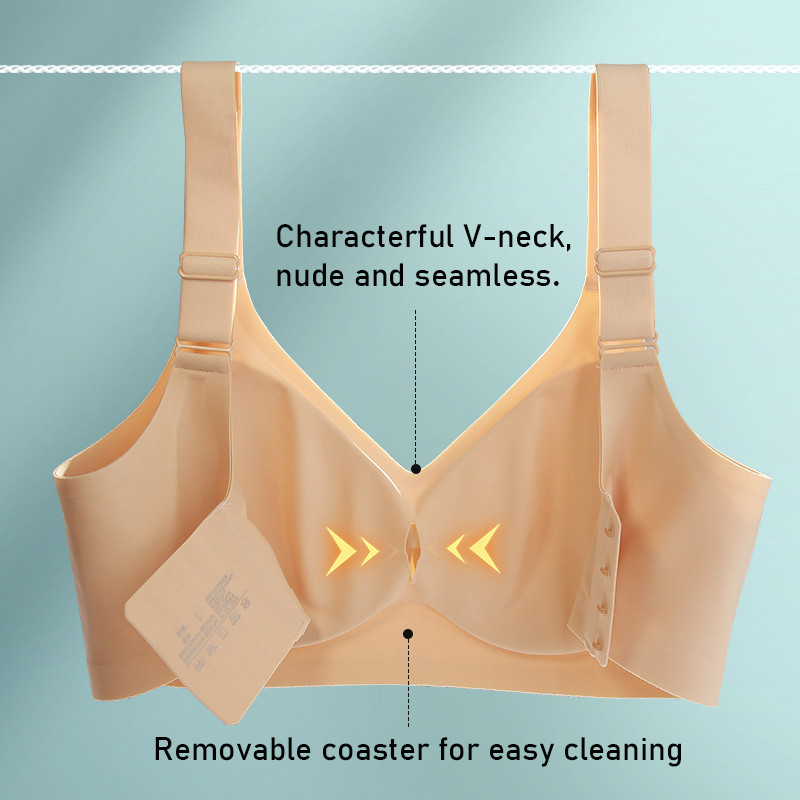 LERVANLA V009 Nagy méretű sportmelltartó nőknek Vékony nyári melltartó Push-up Nyomkövetés nélküli nagy, megereszkedésgátló Légáteresztő és kényelmes