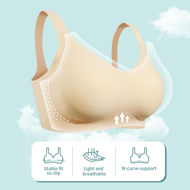 LERVANLA V009 Nagy méretű sportmelltartó nőknek Vékony nyári melltartó Push-up Nyomkövetés nélküli nagy, megereszkedésgátló Légáteresztő és kényelmes