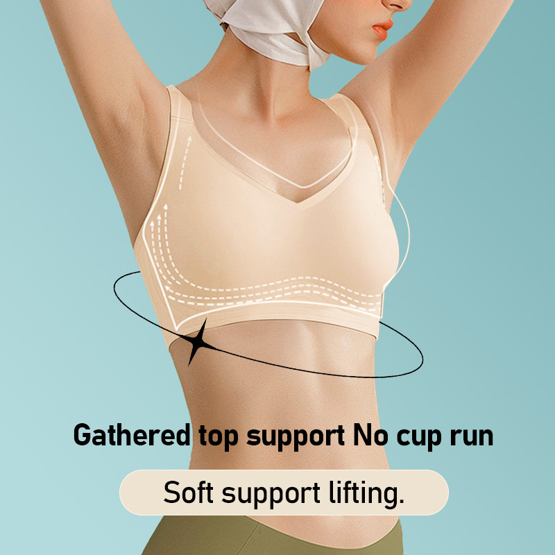 LERVANLA V009 Nagy méretű sportmelltartó nőknek Vékony nyári melltartó Push-up Nyomkövetés nélküli nagy, megereszkedésgátló Légáteresztő és kényelmes