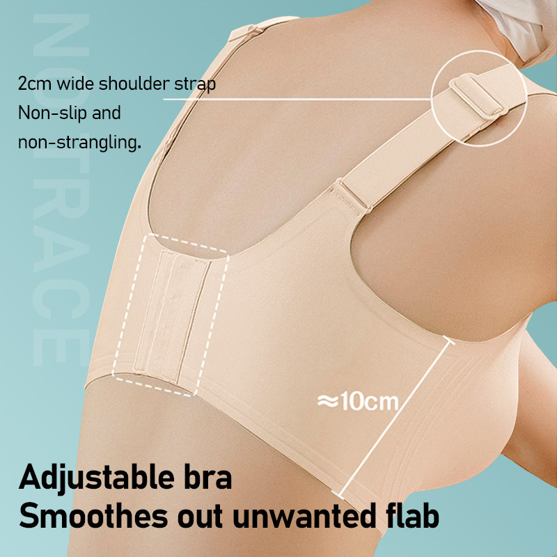 LERVANLA V009 Nagy méretű sportmelltartó nőknek Vékony nyári melltartó Push-up Nyomkövetés nélküli nagy, megereszkedésgátló Légáteresztő és kényelmes