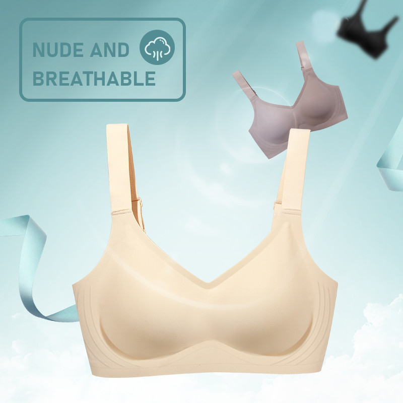 LERVANLA V009 Nagy méretű sportmelltartó nőknek Vékony nyári melltartó Push-up Nyomkövetés nélküli nagy, megereszkedésgátló Légáteresztő és kényelmes