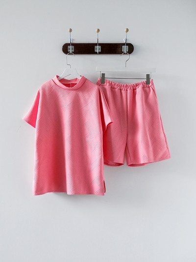 Vintage naiste täispuuvillased lühikesed komplektid vabaaja lühikeste varrukatega T-särk avara kõrge vöökohaga lühikeste pükste komplektid naistele 2-osaline spordiülikond