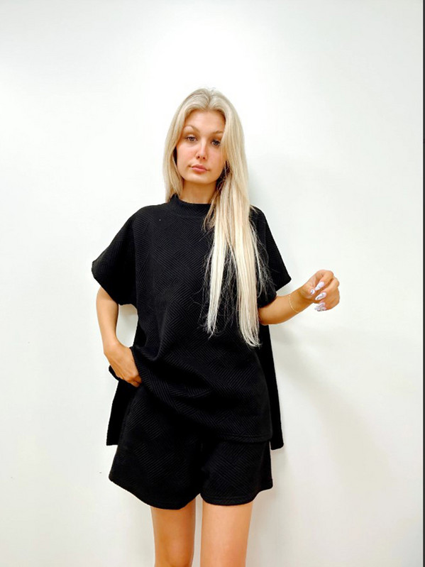 Vintage naiste täispuuvillased lühikesed komplektid vabaaja lühikeste varrukatega T-särk avara kõrge vöökohaga lühikeste pükste komplektid naistele 2-osaline spordiülikond