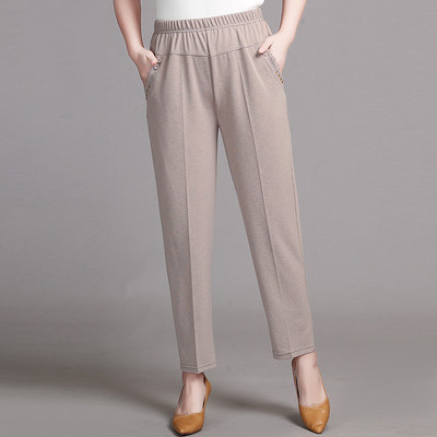 5XL 6XL 7XL 8XL Γυναικείο καλοκαιρινό παντελόνι Plus μέγεθος Ελαστικό ψηλόμεσο casual ένατο παντελόνι Μεσήλικας Ηλικιωμένος Γυναίκα ίσιο παντελόνι μαμά