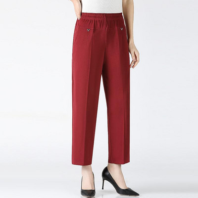 5XL 6XL 7XL 8XL Γυναικείο Παντελόνι Μεσήλικας Plus size Καλοκαιρινό Λεπτό Ψηλόμεσο Ελαστικό Φαρδύ ίσιο Παντελόνι Γυναικείο Casual Παντελόνι
