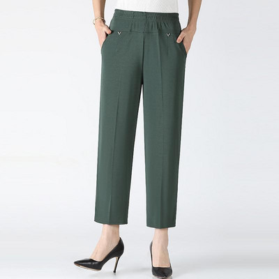 5XL 6XL 7XL 8XL Γυναικείο Παντελόνι Μεσήλικας Plus size Καλοκαιρινό Λεπτό Ψηλόμεσο Ελαστικό Φαρδύ ίσιο Παντελόνι Γυναικείο Casual Παντελόνι