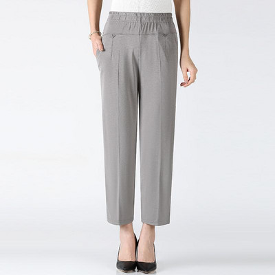 5XL 6XL 7XL 8XL Γυναικείο Παντελόνι Μεσήλικας Plus size Καλοκαιρινό Λεπτό Ψηλόμεσο Ελαστικό Φαρδύ ίσιο Παντελόνι Γυναικείο Casual Παντελόνι