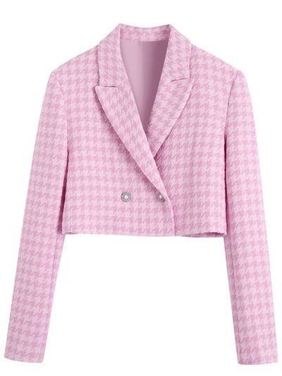 PAILETE Női 2022 divat ékköves gombokkal, tweed houndstooth vágott blézerkabát vagy magas derekú tweed rövidnadrág szoknya