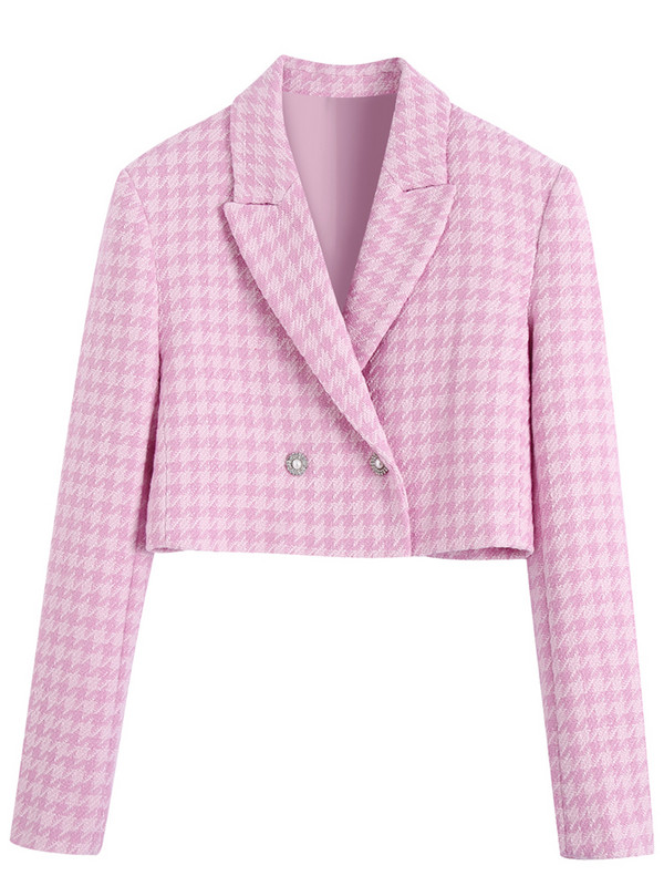 PAILETE Női 2022 divat ékköves gombokkal, tweed houndstooth vágott blézerkabát vagy magas derekú tweed rövidnadrág szoknya