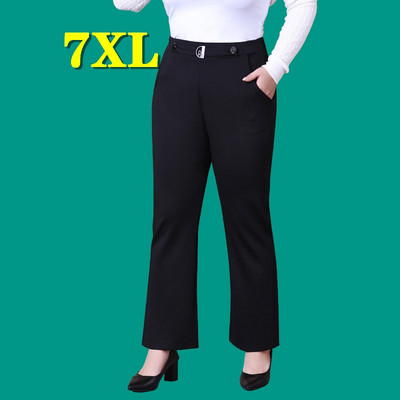 Pantalones magas derekú nadrág nagy méretű női ruházat túlméretes nadrág széles szárú fekete 5XL 7XL alkalmi divat Új ingyenes szállítás