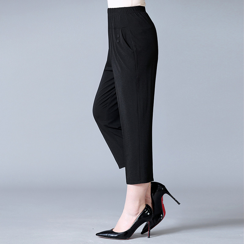 Καλοκαιρινό λεπτό παντελόνι χαρέμι Γυναικείο Plus μέγεθος 7XL8XL Ψηλόμεσο Panta μονόχρωμο Παντελόνι Κλασικό Stretch μέχρι τον αστράγαλο