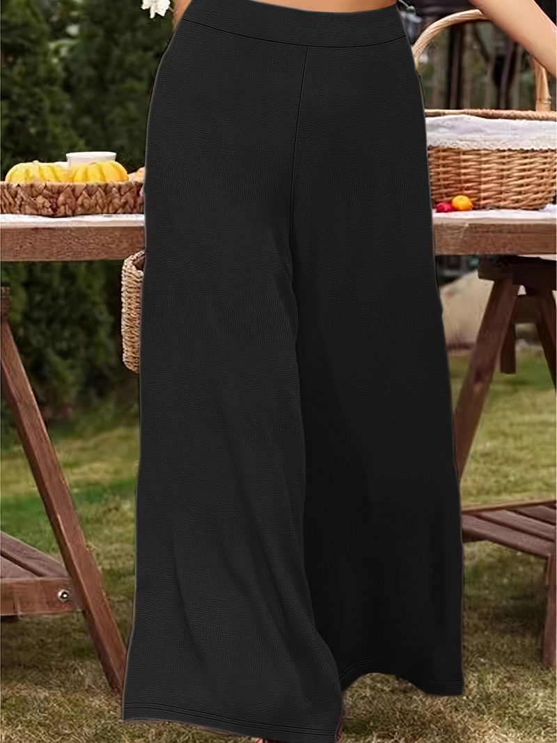 Γυναικείο, καλοκαίρι 2024, νέο, πλεκτό ύφασμα, κομψό ταμπεραμέντο, φαρδύ casual παντελόνι