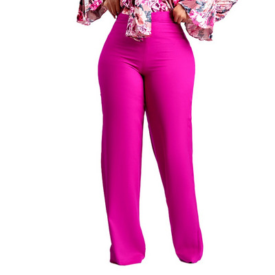 Elegantas afrikāņu sieviešu bikses un bikses ar augstu vidukli, platu kāju, taisnu, masīvu modes sieviešu biroja darba apģērbu, bikses, apģērbu 2024. g.