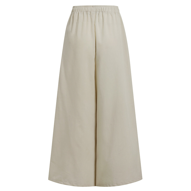 ZANZEA elegáns női széles szárú nadrág őszi nadrág alkalmi húzózsinóros Pantalon Palazzo női elasztikus derékrépa túlméretezett