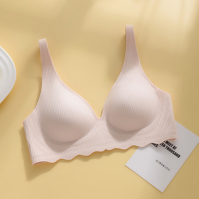 Bezšuvju sieviešu apakšveļa Fiksēts kauss Želejas sloksnes Pretslīd Mīksts Atbalsts Plāns Sieviešu krūšturis Bez tērauda gredzena Elpojošs Ērts