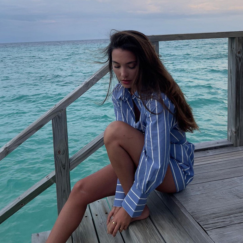 Csíkos, kétrészes rövidnadrág szett Nyári, hosszú ujjú, lehajtható gallér gomb Pamut hosszú ingek felsők Női ruházat Alkalmi ruhák