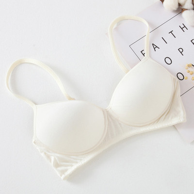 Női selyemmelltartó, drótmentes, természetes selyem 3/4 csésze mindennapi viselet melltartó 2023, egyszínű vékony, kényelmes, igazított pántos melltartó