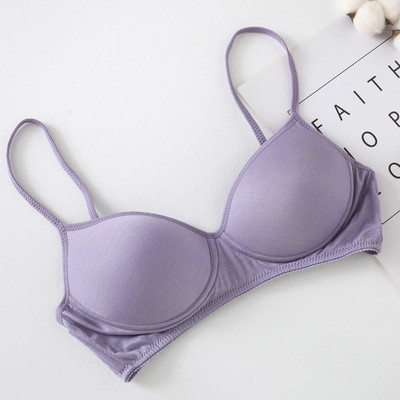 Női selyemmelltartó, drótmentes, természetes selyem 3/4 csésze mindennapi viselet melltartó 2023, egyszínű vékony, kényelmes, igazított pántos melltartó
