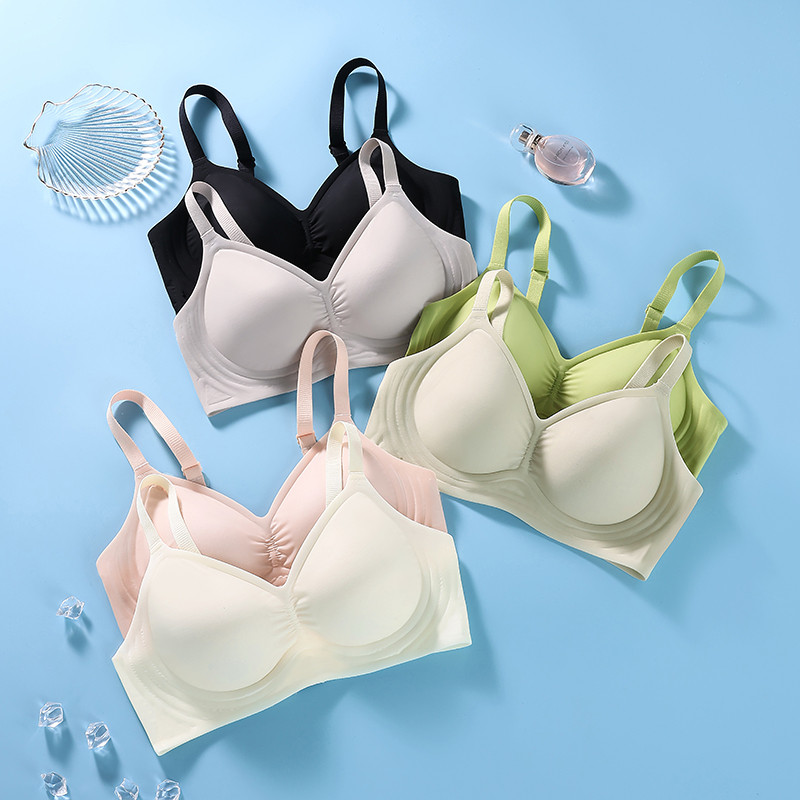 Jauna bezšuvju sieviešu apakšveļa, želeja, mīksts atbalsts, daļēji fiksēts kauss, regulējams pret nokarāšanu bez tērauda gredzena, ērts plāns krūšturis