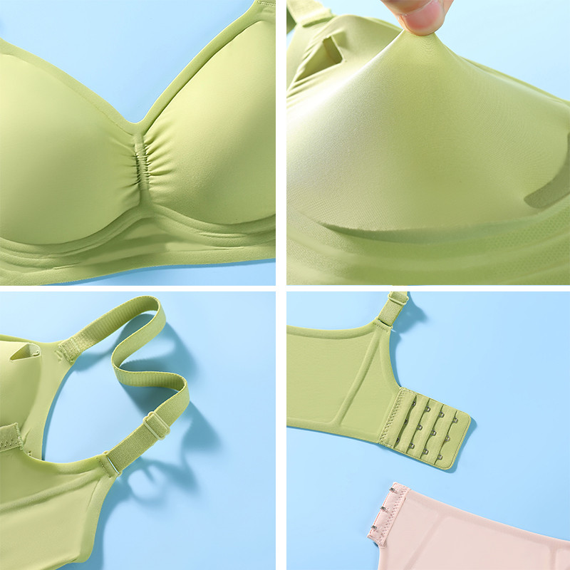 Jauna bezšuvju sieviešu apakšveļa, želeja, mīksts atbalsts, daļēji fiksēts kauss, regulējams pret nokarāšanu bez tērauda gredzena, ērts plāns krūšturis