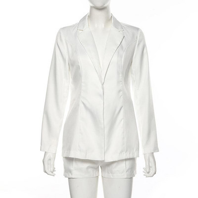 Sieviešu OL Divdaļīgs Komplekts Pavasaris Rudens Jauna Mode Elegant Sieviešu Slim Open Stitch Jaka Īsas Bikses Sieviete 2 Daļu Blazera Komplekts