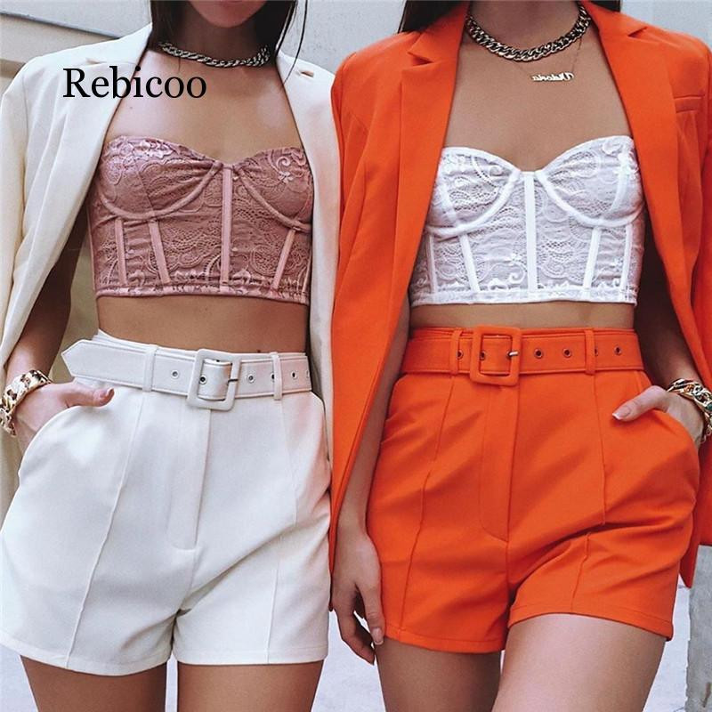 Sieviešu OL Divdaļīgs Komplekts Pavasaris Rudens Jauna Mode Elegant Sieviešu Slim Open Stitch Jaka Īsas Bikses Sieviete 2 Daļu Blazera Komplekts