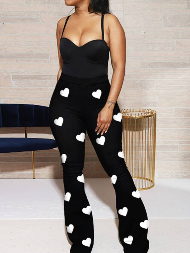 LW plusz méretű nadrág magasan rugalmas mintás nadrágok női alkalmi melegítőnadrágok nyári őszi hip-hop magas derekú Hallen nadrág nadrágok