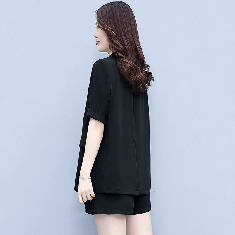 2022. aasta vana kontoriülikond, uus suvekleit naiste moodne lühikeste varrukatega šikk bleiser Topid + püksid, kaheosaline lühikeste pükste ülikond naistele