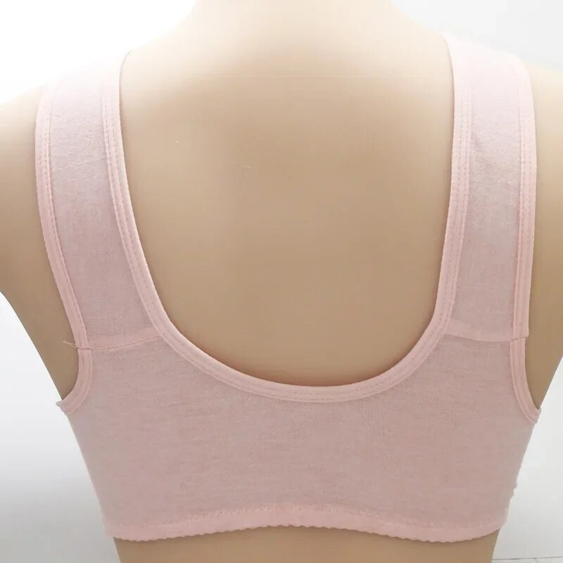 Vékony pamut elöl nyíló vezeték nélküli mellkasi mellény nagy kupa Törött virágos melltartó Középkorú idősek