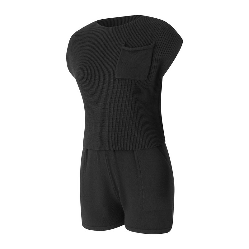 Naiste 2-osalised rõivad kampsunikomplektid 2023. aasta kootud salongikomplekt, pulloverid ja lühikesed püksid, armas vabaaja dressipluus