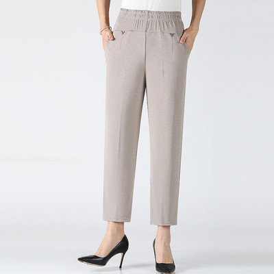 2024 Νέο Γυναικείο Παντελόνι Καλοκαιρινό Casual Χαλαρό Σούπερ Υπερμεγέθη Λεπτό Ελαστικό ίσιο Παντελόνι Μεσήλικας Γυναικείο Παντελόνι 7XL 8XL