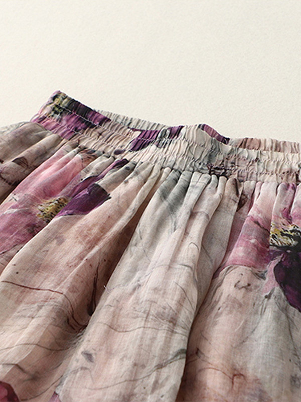 Vintage Ženske hlače s cvjetnim uzorkom 2024. Nove ljetne ležerne široke tanke harem hlače Ženske prevelike hlače Pantalones Mujer