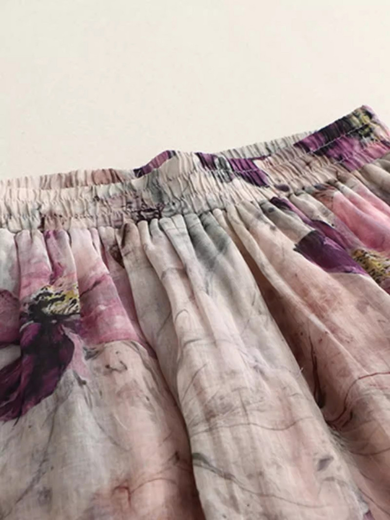 Vintage Ženske hlače s cvjetnim uzorkom 2024. Nove ljetne ležerne široke tanke harem hlače Ženske prevelike hlače Pantalones Mujer