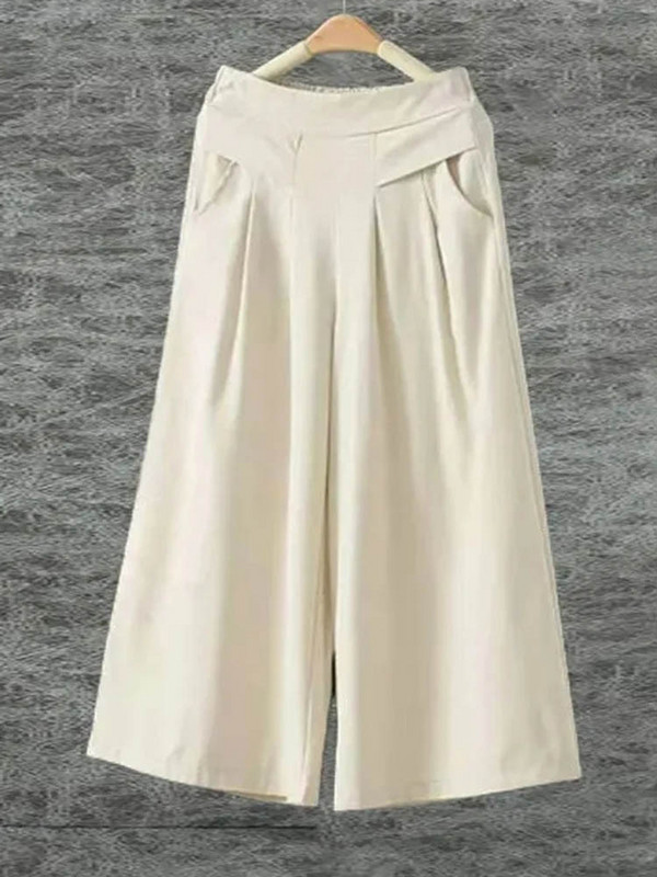 Naiste kottis puuvillased linased püksid, suur suurus 4xl laia säärega Pantalones vabaaja kõrge vöökohaga dressipüksid pahkluu pikkusega sirge püksid