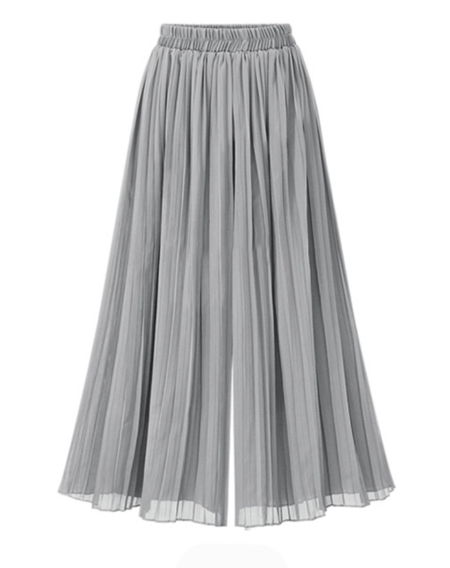 Női extra nagy sifon pliszírozott Beach Culotte, bő vékony, klasszikus széles szárú nadrág, tengerentúli méretek, puha jó, legújabb