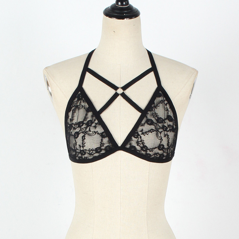 Naiste lilleline pitsrinnahoidja Elegantne Deep V Seksikas Bralette Pesu Rinnahoidjad päitsete kaelaga Naistele Läbipaistev võrk õmblusteta traadita korsett