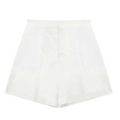 TRAFZA Woman Soliidne vest lühikeste pükste komplekt Varrukateta V-kaelusega nööpidega vesti topp + lukuga taskud Elegantsed naiste lühikesed püksid