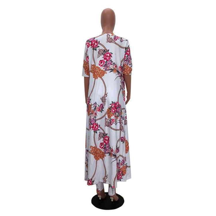 Nyári 2 részes szett, női kardigán, hosszú, felsők és Bodycon nadrágkosztüm Alkalmi ruhák Boho szexi kétrészes ruhák 2023