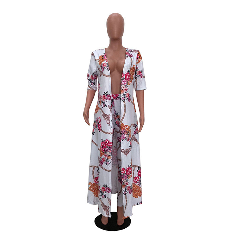 Nyári 2 részes szett, női kardigán, hosszú, felsők és Bodycon nadrágkosztüm Alkalmi ruhák Boho szexi kétrészes ruhák 2023