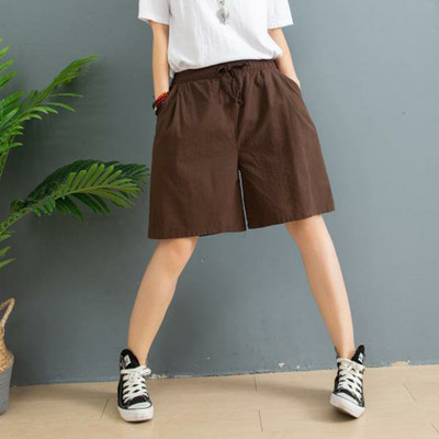 Suures suuruses puuvillased linased püksid naiste kevadised kõrge vöökohaga säärepikkused laiad püksid vabaaja suvepüksid naiste püksid tänavarõivad