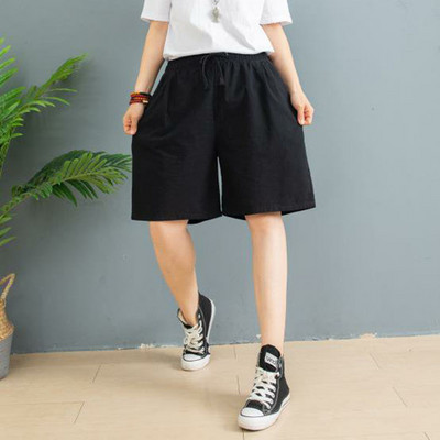 Suures suuruses puuvillased linased püksid naiste kevadised kõrge vöökohaga säärepikkused laiad püksid vabaaja suvepüksid naiste püksid tänavarõivad