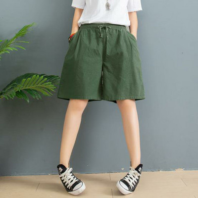 Suures suuruses puuvillased linased püksid naiste kevadised kõrge vöökohaga säärepikkused laiad püksid vabaaja suvepüksid naiste püksid tänavarõivad