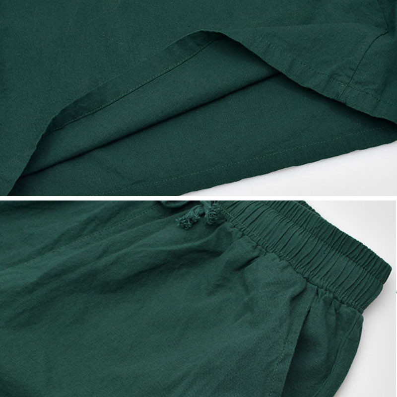 Suures suuruses puuvillased linased püksid naiste kevadised kõrge vöökohaga säärepikkused laiad püksid vabaaja suvepüksid naiste püksid tänavarõivad