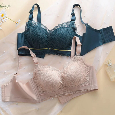 Extra vastag női fehérnemű Kis mellkas Gather megereszkedett kézi csésze Bralette, acélgyűrű nélküli lapos melltartó, állítható melltartó